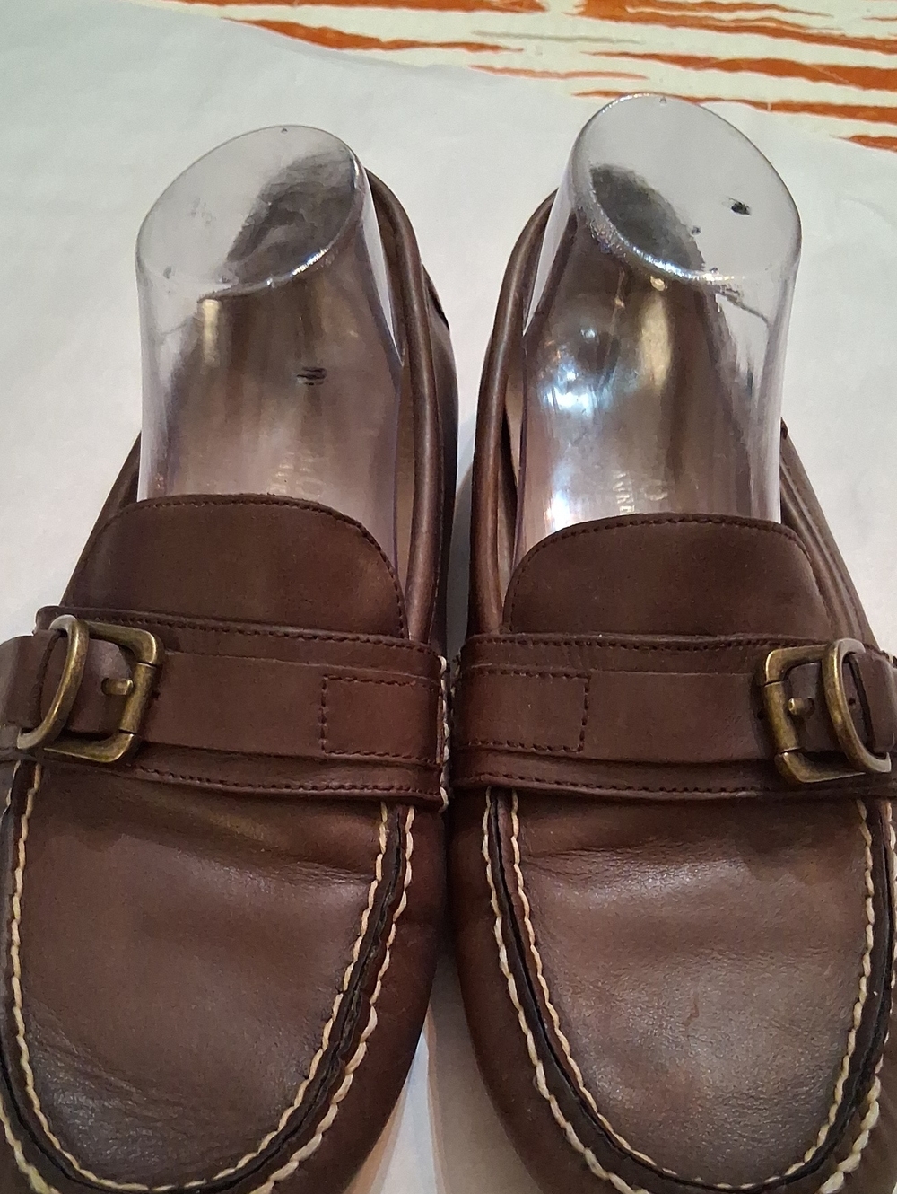 Polo by Ralph Lauren Brown Leather Buckle Slip-On Loafers 9.5D